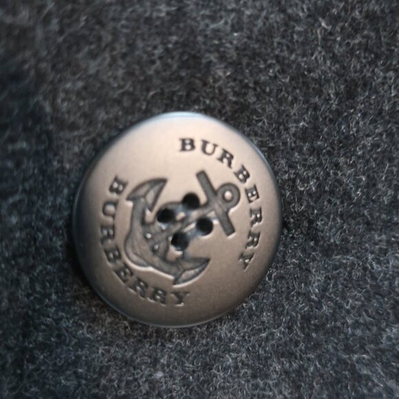 Mens Burberry Claythorpe Double-Breasted Peacoat Charcoal Gray Coat 54 US/44R - Picture 7 of 16